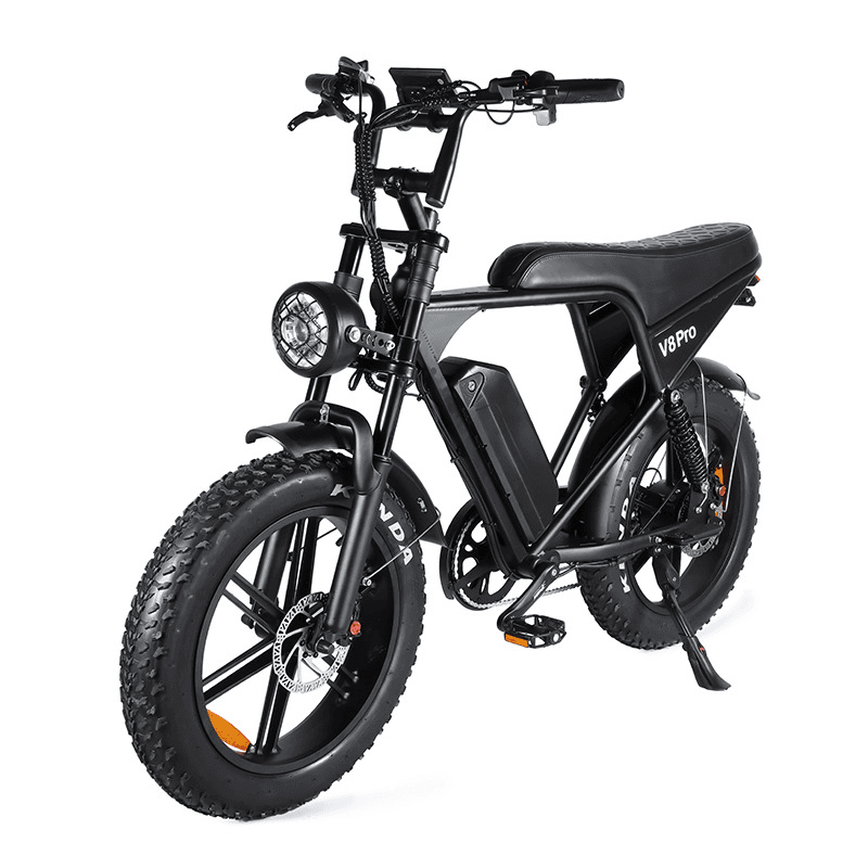 HISPEED Trail R5 — Trilha, Pneu largo estilo retrô, câmbio Shimano e motor de 800W para sair do asfalto.